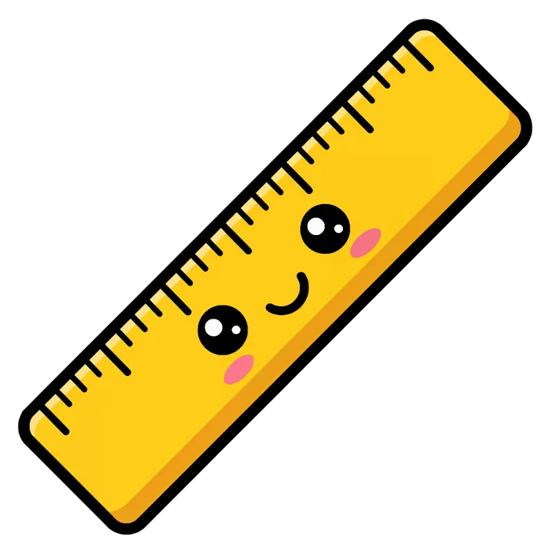 Cute Yellow Ruler Illustration with Pink Cheeks
