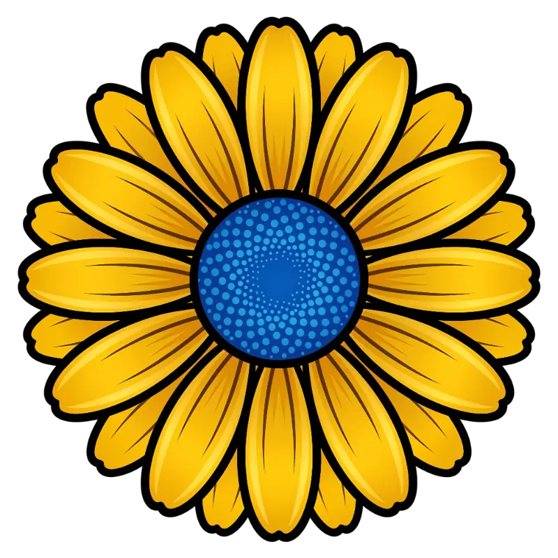 Bold Pop Art Halftone Flower