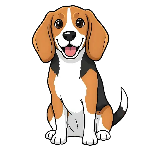 Cartoon Beagle Dog Sticker: Happy, Friendly Design for Dog Lovers