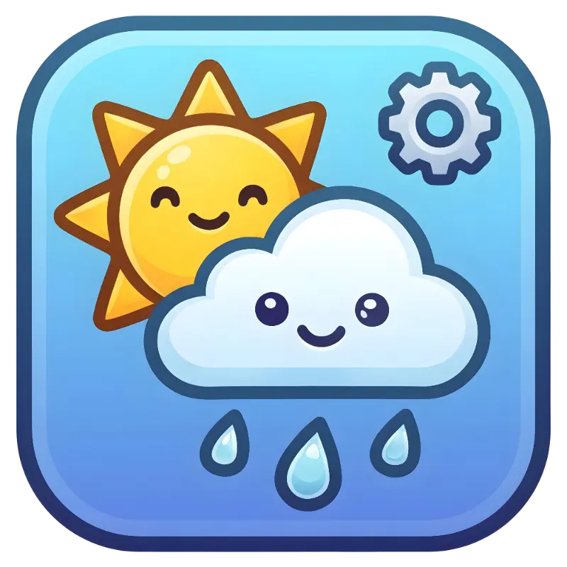Playful Vector Art Smiling Sun Cloud and Raindrop Icons