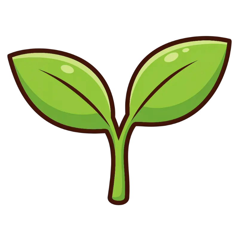 Stylized Green Plant Sprout with Glossy Highlights
