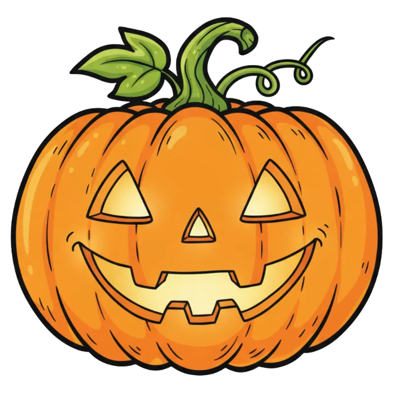 Cartoon Jack-o'-lantern Illustration: Playful Halloween Design