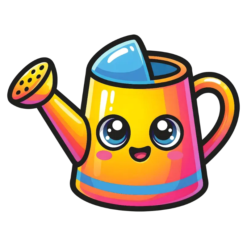 Kawaii Watering Can Character