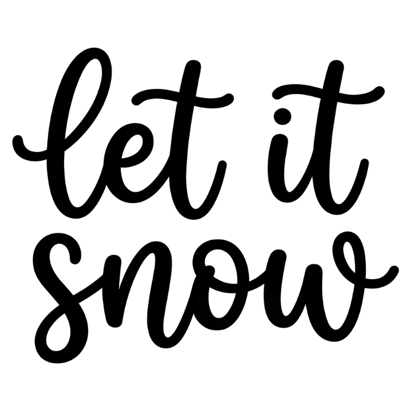 Festive Script Let it Snow with Scattered Snowfall Dots