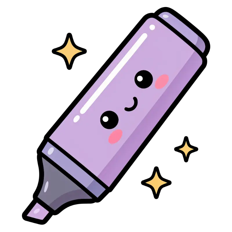 Kawaii Smiling Marker Character