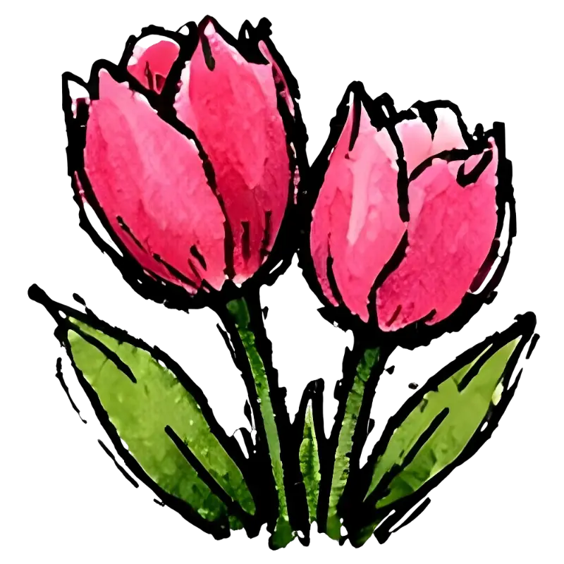 Two pink tulips Custom Kiss-Cut Stickers