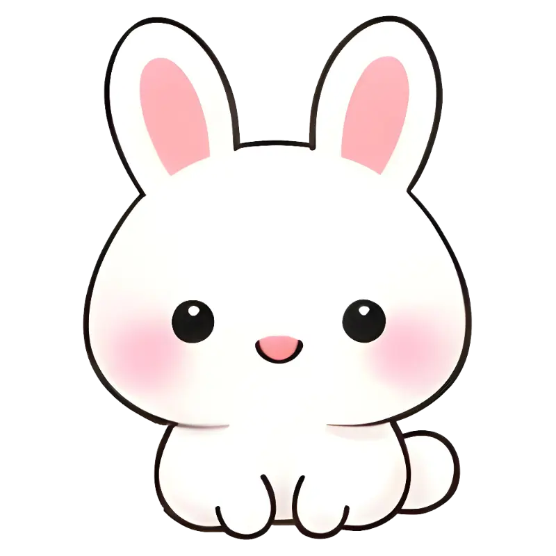 Kawaii Cute Bunny Character Sticker for Social Media