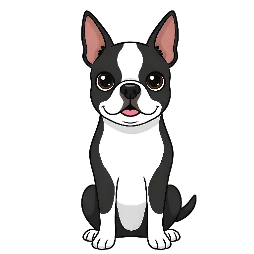 Cute Cartoon Boston Terrier Custom Kiss-Cut Stickers