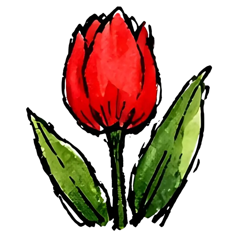 Red Tulip Custom Kiss-Cut Stickers