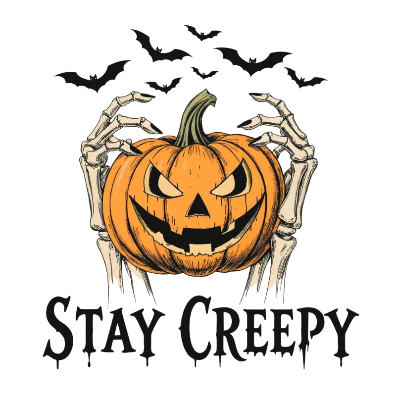 Vintage Distressed Jack-o'-lantern with Skeleton Hands Spooky T-shirt