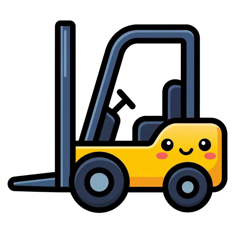 Cartoon Smiling Yellow Forklift