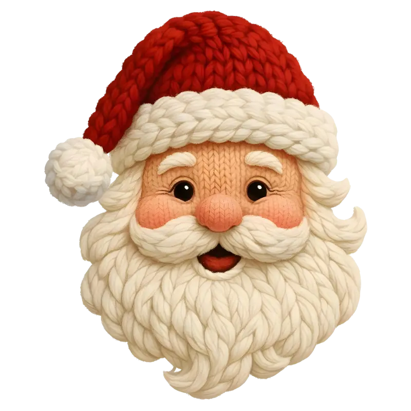 Jolly Knitted Santa Claus Head Festive Holiday Graphic