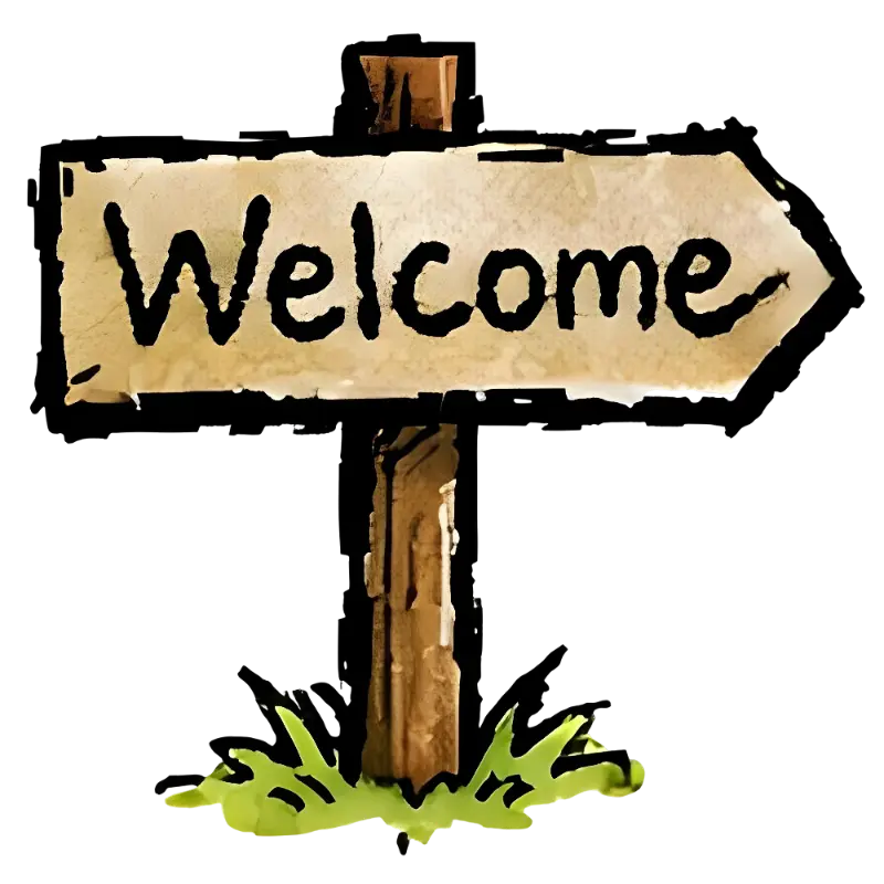 Hand-drawn Rustic Welcome Signpost Graphic for Events