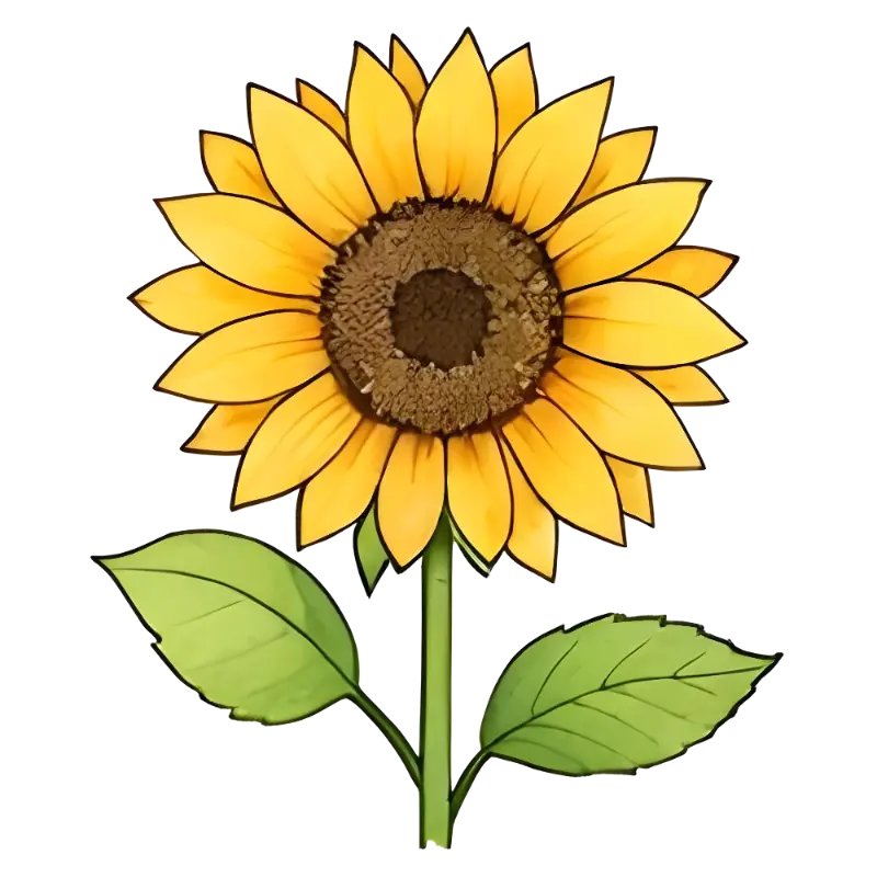Bright Cartoon Sunflower Custom Kiss-Cut Stickers