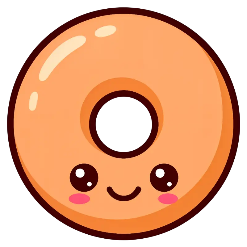 Kawaii Smiling Donut Character