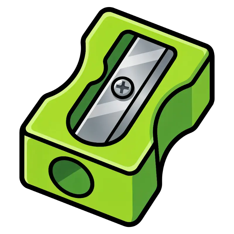 Bold Line Art Green Pencil Sharpener