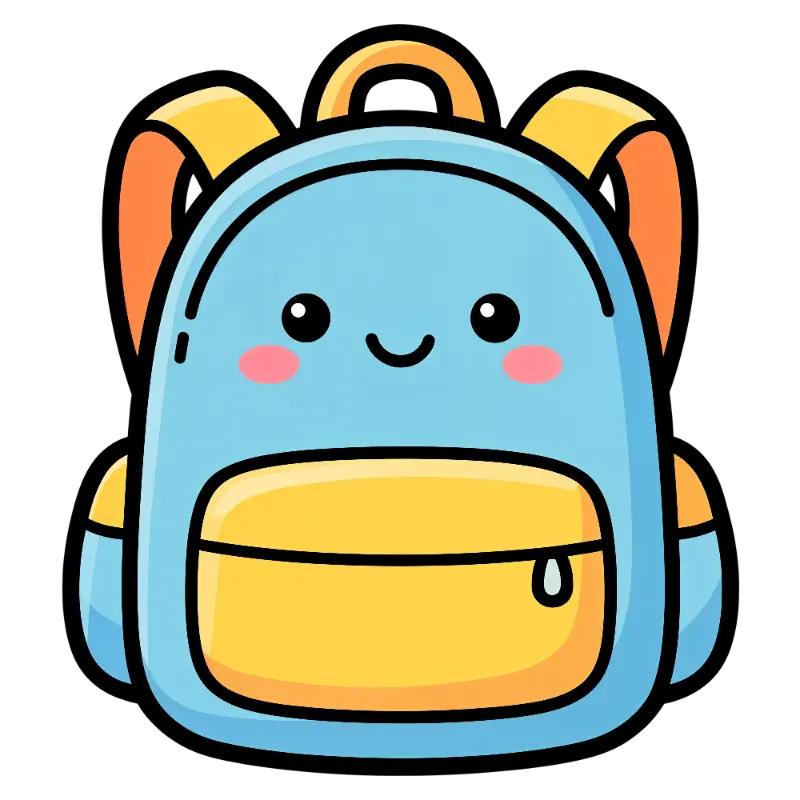 Kawaii Smiling Backpack Character