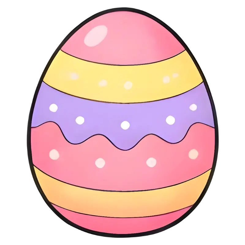 Cartoon Illustration Decorated Easter Egg Graphic
