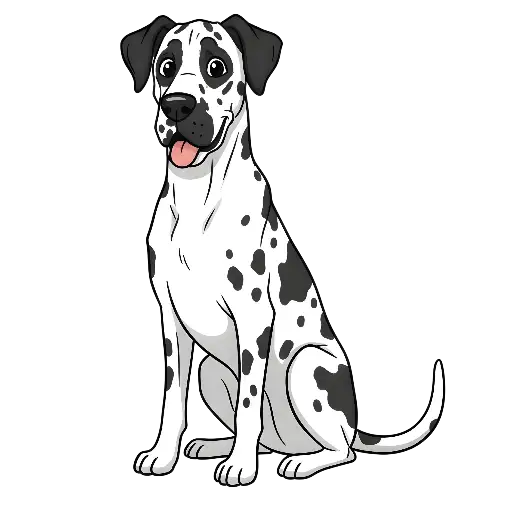 Cartoon Dalmatian dog sitting illustration for pet owners