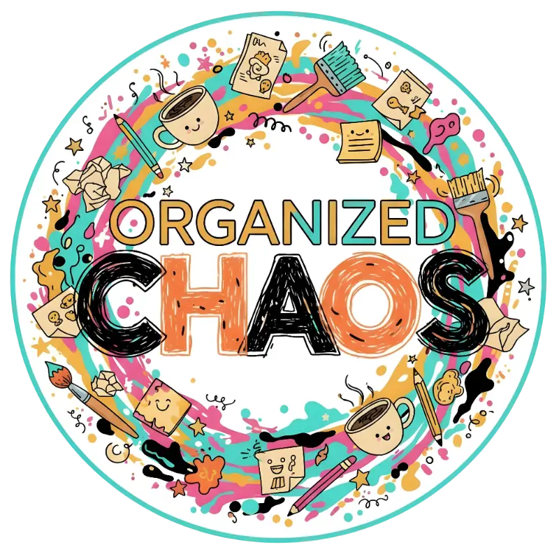 Organized Chaos Doodle Art Typography Graphic for Creative Minds
