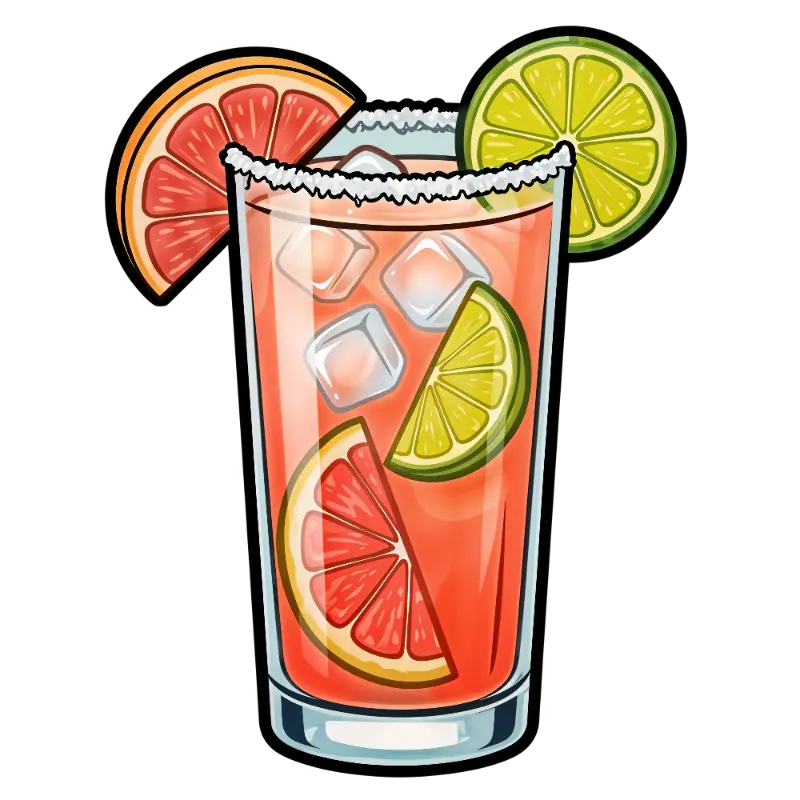 Graphic Iced Cocktail with Grapefruit and Lime