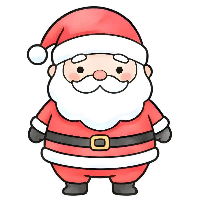 Cute Cartoon Santa Claus Illustration for Jolly Christmas Designs