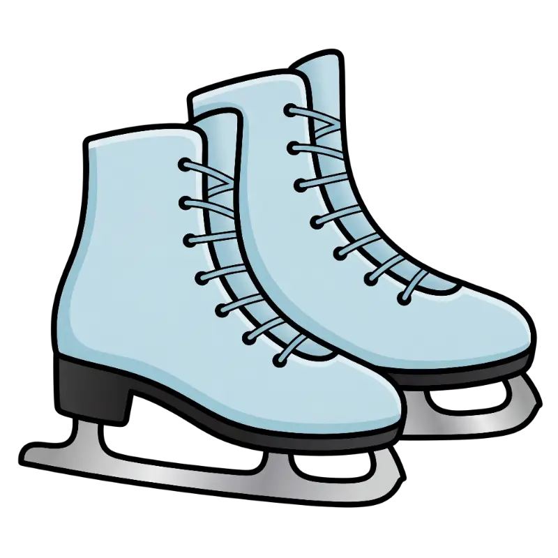 Playful Cartoon Light Blue Ice Skates with Silver Blades