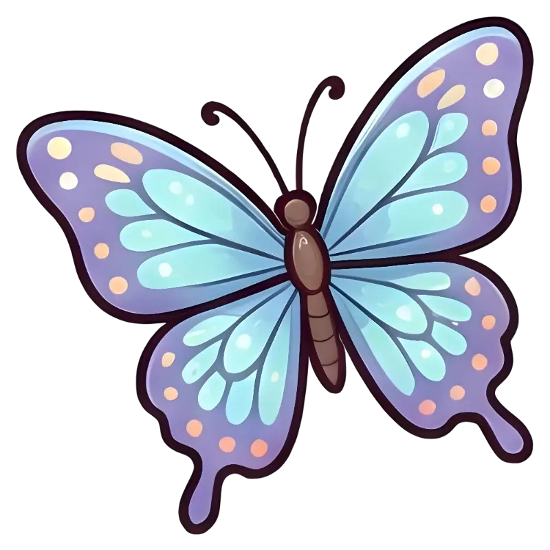 Cheerful Butterfly Illustration with Peach Spots