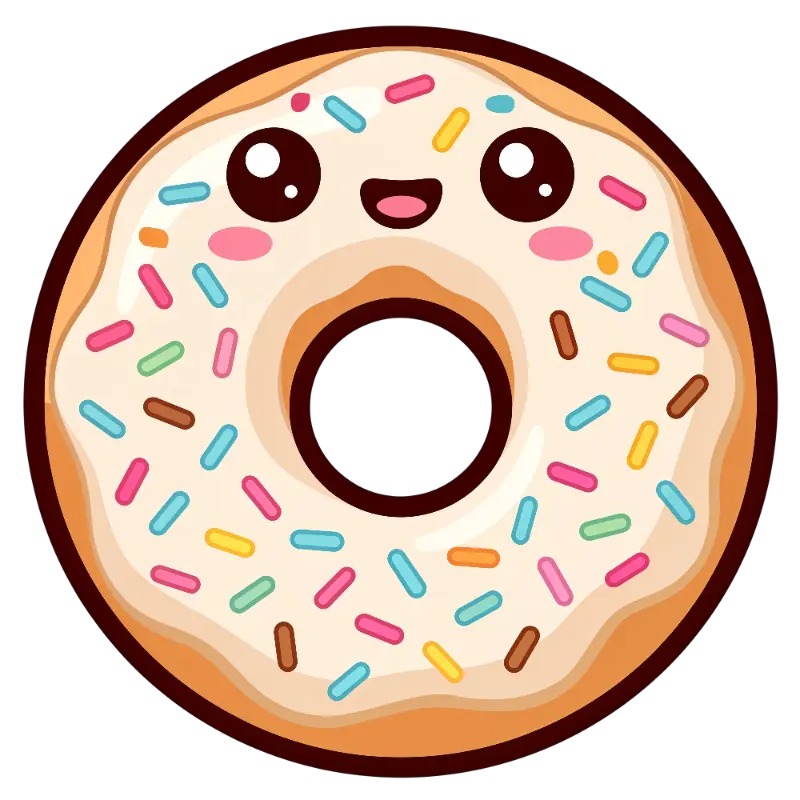 Cheerful Kawaii Donut with Blush