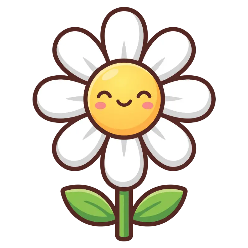 Cute Daisy Emoji Character