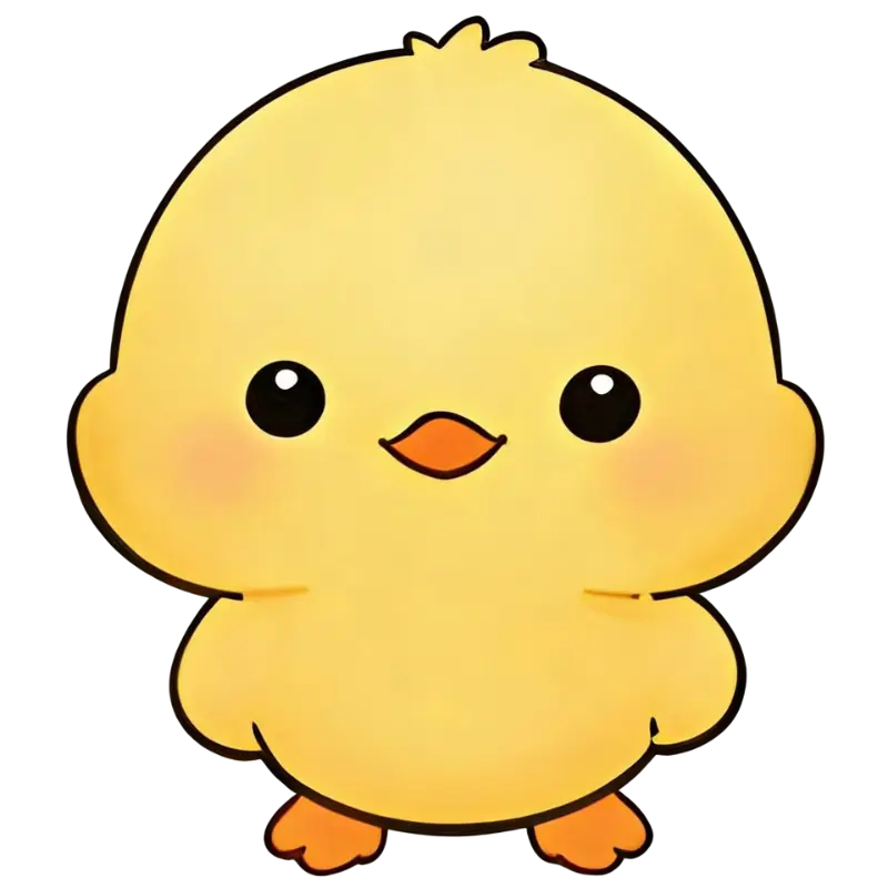 Kawaii Cartoon Cute Baby Chick Sticker for Kids and Fans of Cute Characters