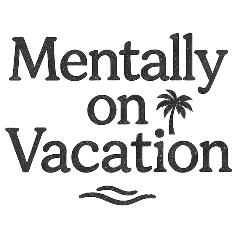 Retro Distressed Text Mentally on Vacation T-shirt Design for Beach Lovers