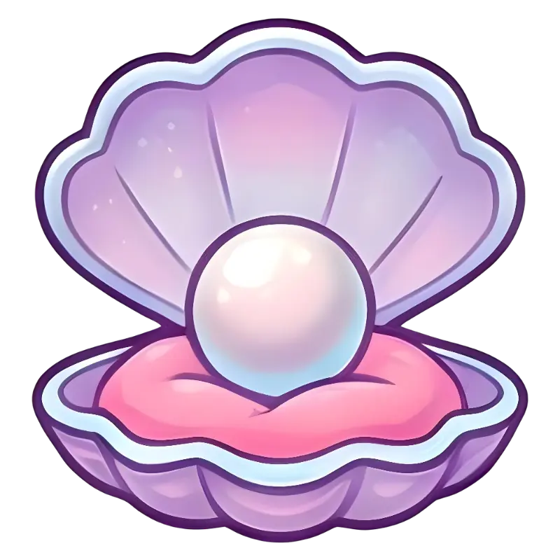 Cute Pink and Purple Gradient Oyster Shell with Pearl