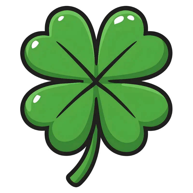 Playful Cartoon Heart-Leaf Clover