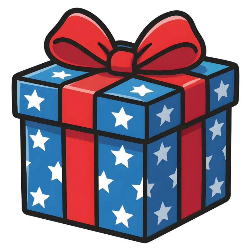 Patriotic Gift Box Illustration