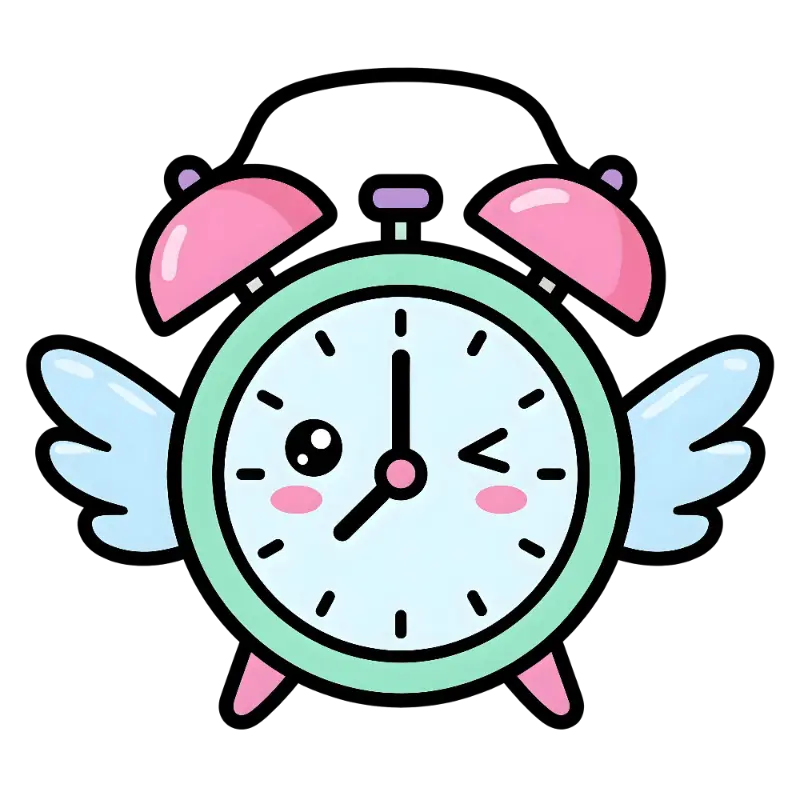 Whimsical Cute Alarm Clock with Winking Eye and Wings