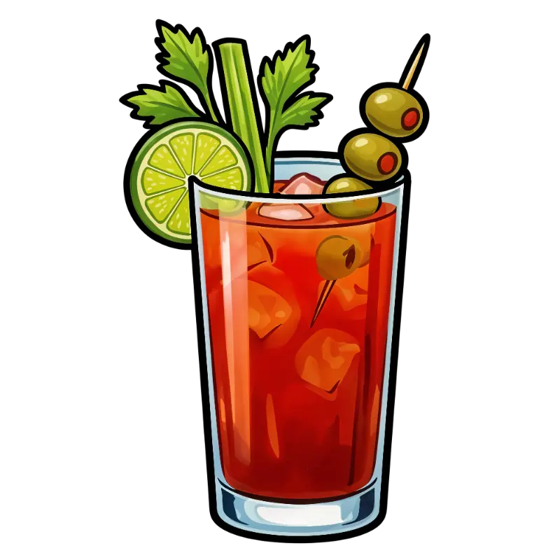 Cartoon Bloody Mary Cocktail