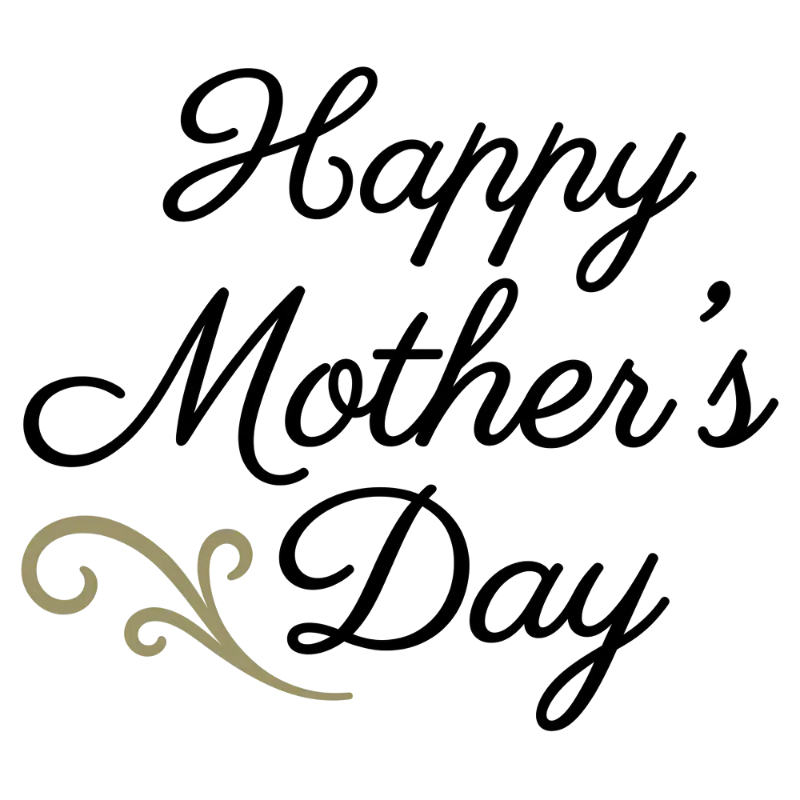 Ornate Script Happy Mother's Day with Gold Decorative Flourish