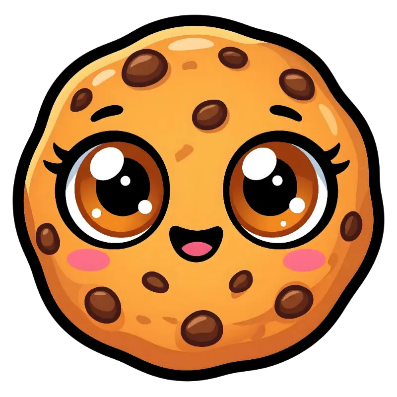 Sweet Kawaii Chocolate Chip Cookie with Rosy Cheeks