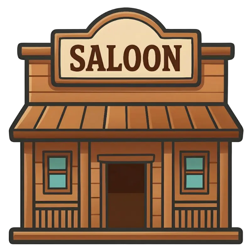 Whimsical Vector Saloon Storefront