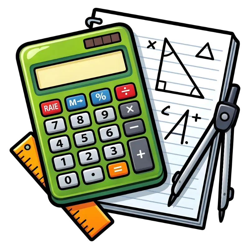 Playful Cartoon Calculator and Geometry Set