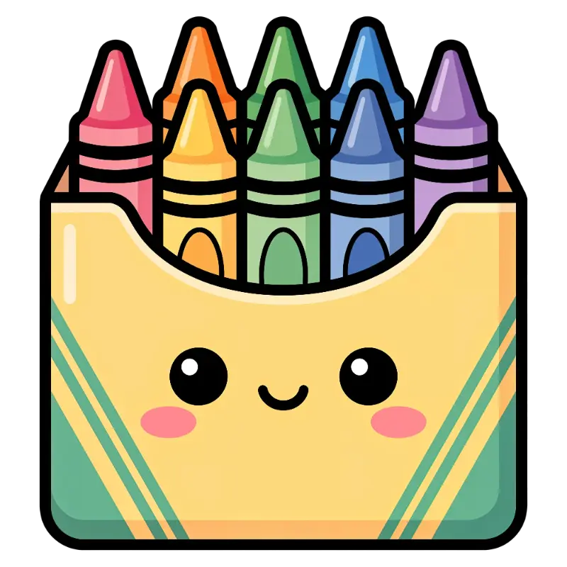 Cute Kawaii Crayon Box Character