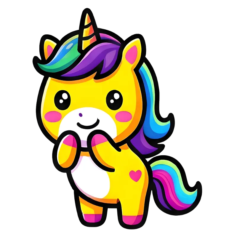 Playful Kawaii Chibi Unicorn Custom Kiss-Cut Stickers
