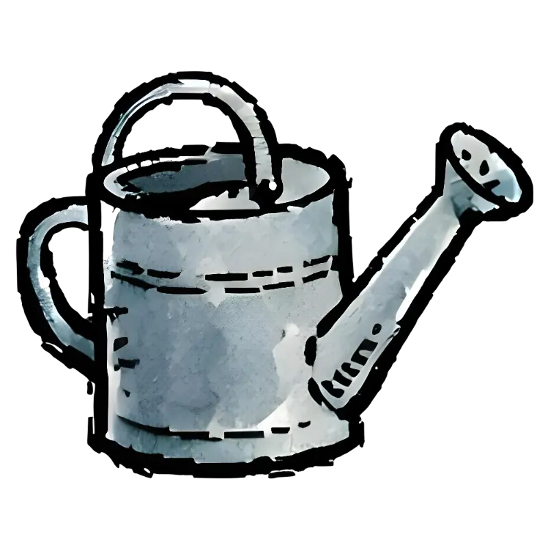 Distressed Watercolor Watering Can Graphic for Gardeners