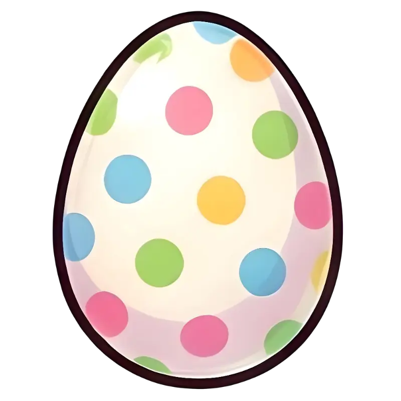 Vibrant Glossy Polka Dot Egg Illustration with Gradient Shading