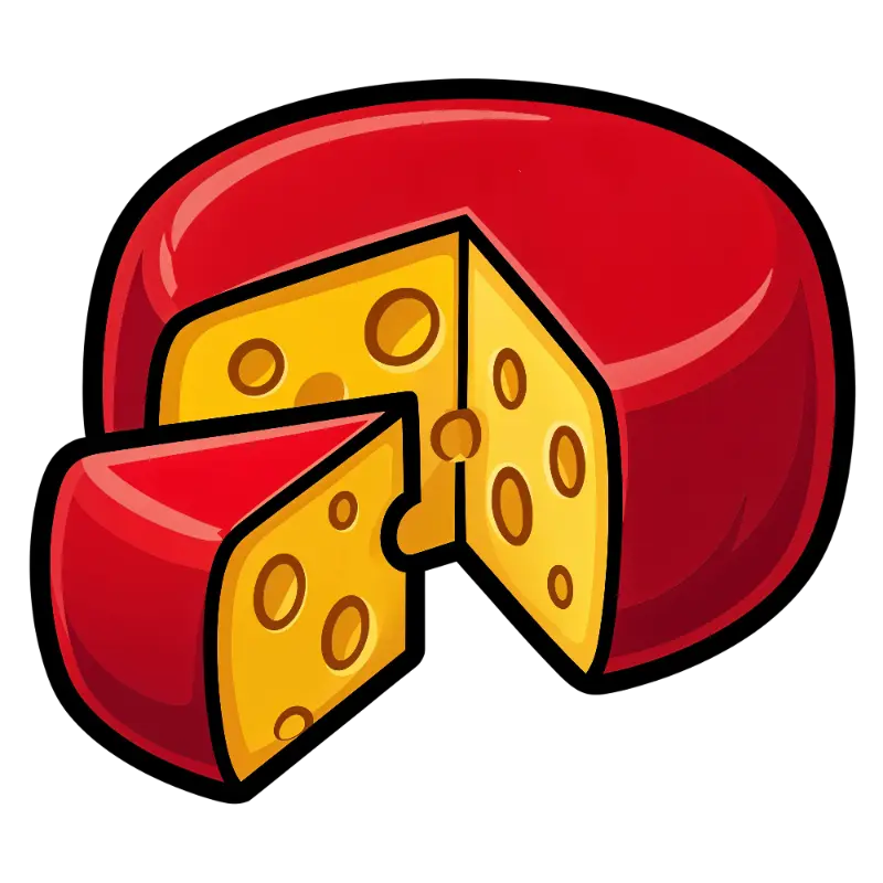 Vector Thick Outline Cheese Slice