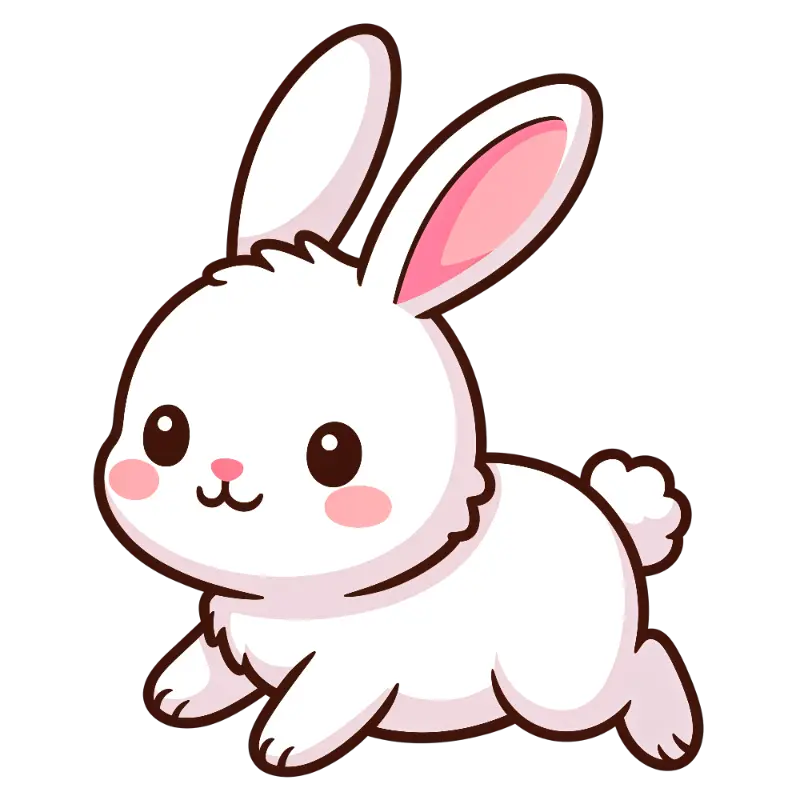 Kawaii Blushing Bunny Character