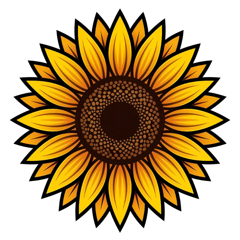 Symmetrical Concentric Sunflower Art
