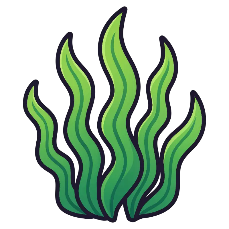 Stylized Wavy Seaweed Cluster Illustration