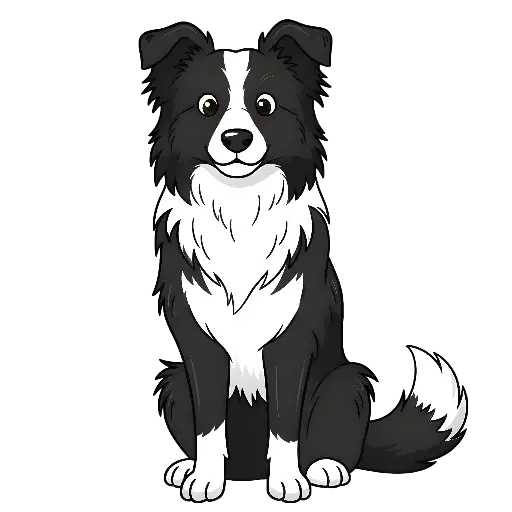 Cartoon Border Collie Dog Illustration Custom Kiss-Cut Stickers